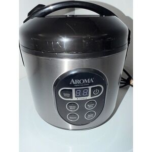 Aroma Digital Rice Cooker Food Steamer Stainless Black ARC-914SBD 8-Cup Cooked